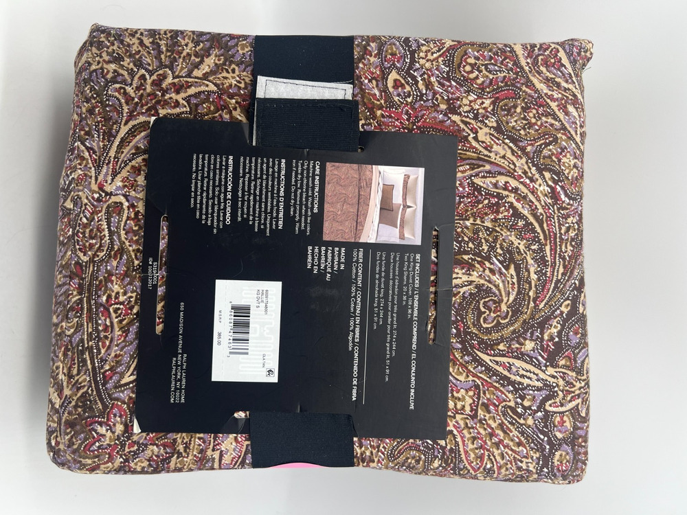 Lauren Ralph Lauren Hallie King Duvet Cover Set 100% Cotton Paisley 2 King Shams